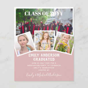 Prospectus 11,4 Cm X 14,2 Cm BUDGET Photo GRADUM Invitation Faire-part MerciU