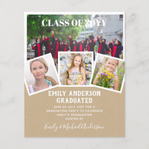 Prospectus 11,4 Cm X 14,2 Cm BUDGET Photo GRADUM Invitation Faire-part MerciU
