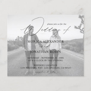Prospectus 11,4 Cm X 14,2 Cm Budget Photo moderne Horizontal 4 Mariage B&W