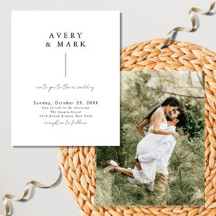 Prospectus 11,4 Cm X 14,2 Cm Budget Photo moderne Mariage noir et blanc