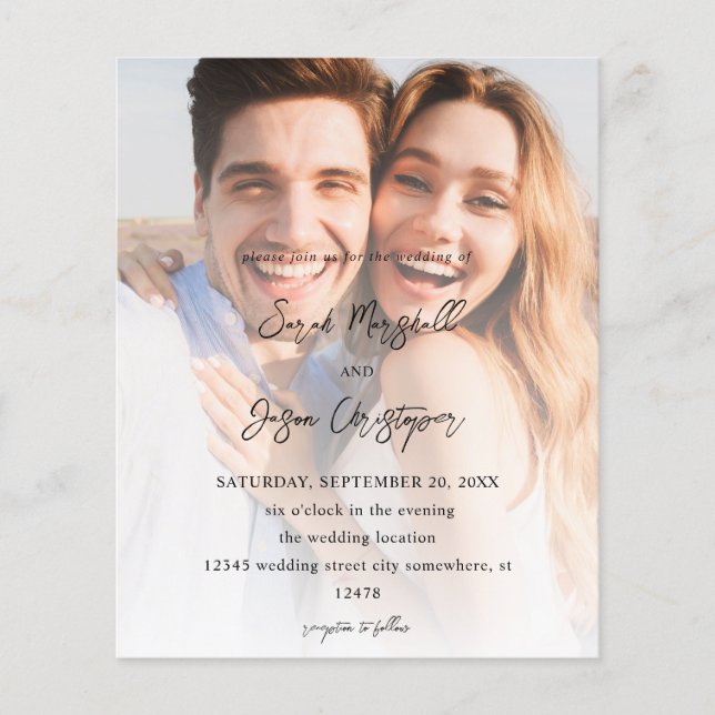 Prospectus 11,4 Cm X 14,2 Cm Budget Photo Moderne Mariage Vertical 7 V2-C (Devant)