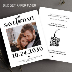 Prospectus 11,4 Cm X 14,2 Cm Budget photo moderne QR code mariage enregistrer l