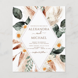 Prospectus 11,4 Cm X 14,2 Cm Budget Photo Pampas Mariage Boho Grass