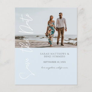 Prospectus 11,4 Cm X 14,2 Cm Budget Photo Typographie Enregistrer la date 4B3 B