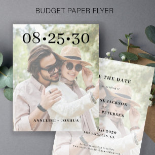 Prospectus 11,4 Cm X 14,2 Cm Budget photo typographie mariage enregistrer la da