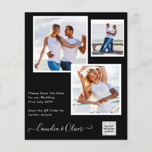 Prospectus 11,4 Cm X 14,2 Cm BUDGET Photo Wedding Invitation Save Date QR Code