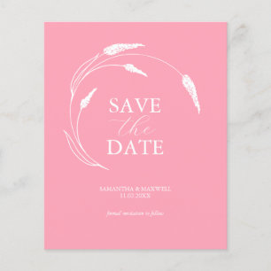 Prospectus 11,4 Cm X 14,2 Cm Budget Pink Wedding Enregistrer La Date