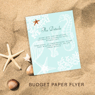 Prospectus 11,4 Cm X 14,2 Cm Budget plage destination mariage détails insérer