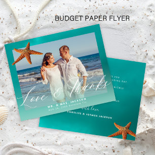 Prospectus 11,4 Cm X 14,2 Cm Budget plage mariage personnalisé photo merci