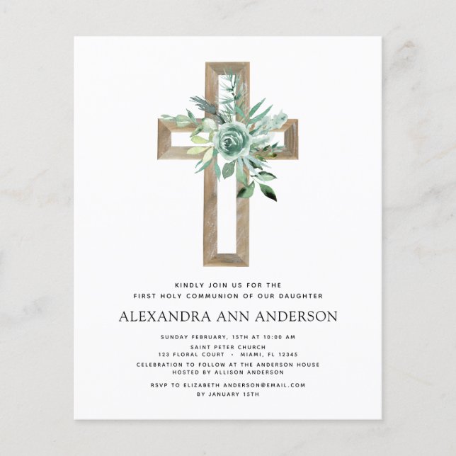 Prospectus 11,4 Cm X 14,2 Cm Budget Première Communion Sainte Verdure Eucalyptu (Devant)