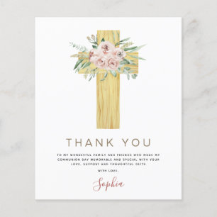 Prospectus 11,4 Cm X 14,2 Cm Budget Première Sainte Communion Merci Dusty rose