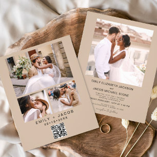 Prospectus 11,4 Cm X 14,2 Cm Budget QR code Minimaliste Terracotta Mariage Phot