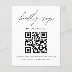 Prospectus 11,4 Cm X 14,2 Cm Budget QR Code photo RSVP Mariage site Web