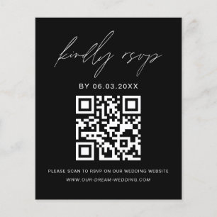 Prospectus 11,4 Cm X 14,2 Cm Budget QR Code RSVP Mariage