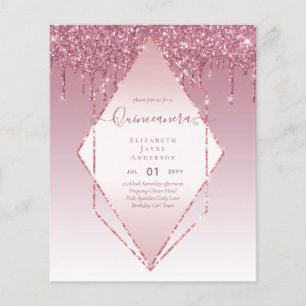 Prospectus 11,4 Cm X 14,2 Cm BUDGET Quinceanera Parties scintillant de séchage 