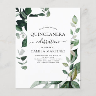 Prospectus 11,4 Cm X 14,2 Cm Budget Quinceanera Printemps Botanique Verdure