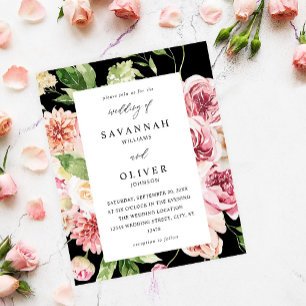 Prospectus 11,4 Cm X 14,2 Cm Budget Rose et Pêche Floral et Feuillage Mariage N
