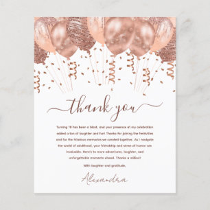 Prospectus 11,4 Cm X 14,2 Cm Budget Rose Gold Rose Anniversaire Merci Cartes