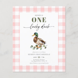 Prospectus 11,4 Cm X 14,2 Cm Budget rose Un Lucky Canard Girl 1er anniversaire