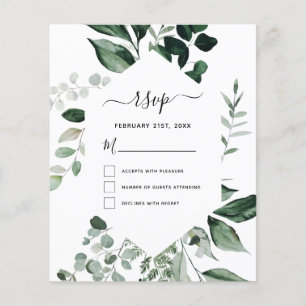 Prospectus 11,4 Cm X 14,2 Cm Budget RSVP Botanical Green Foliage Mariage