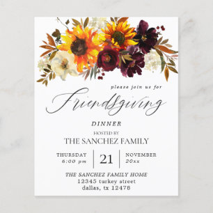 Prospectus 11,4 Cm X 14,2 Cm Budget Russe Tournesol Floral Friendsgiving