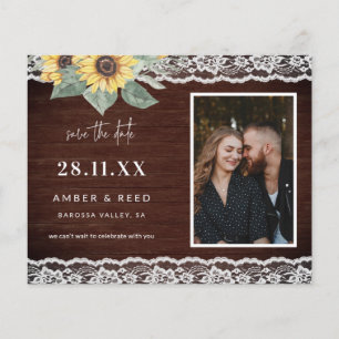 Prospectus 11,4 Cm X 14,2 Cm Budget Rustic Tournesol & Dentelle Photo Enregistr