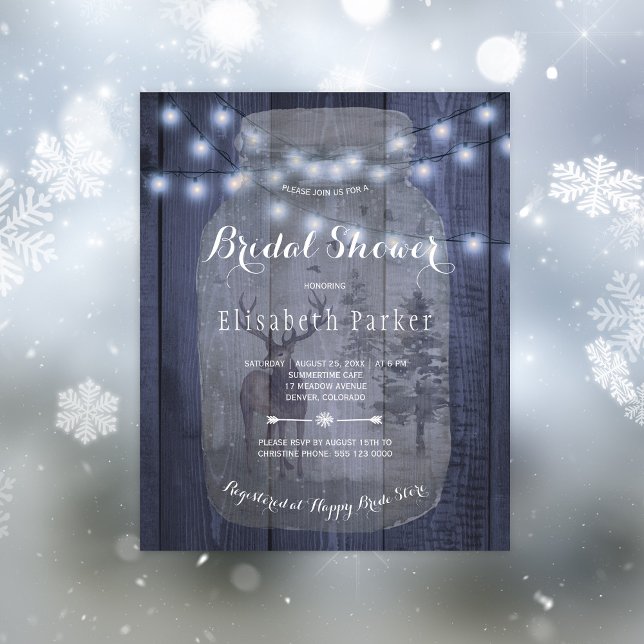Prospectus 11,4 Cm X 14,2 Cm Budget rustique hiver nuptiale invitation à la dou (Créateur téléchargé)