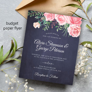 Prospectus 11,4 Cm X 14,2 Cm Budget rustique marine faire-part de mariage flora