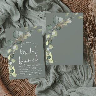 Prospectus 11,4 Cm X 14,2 Cm Budget Sage Green Bridal Brunch Invitation