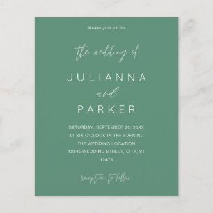 Prospectus 11,4 Cm X 14,2 Cm Budget Sage Green MOD Calligraphie Mariage