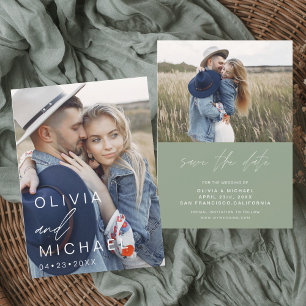 Prospectus 11,4 Cm X 14,2 Cm Budget Sage Green Typographie Enregistrer la photo