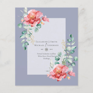 Prospectus 11,4 Cm X 14,2 Cm BUDGET SAVE THE DATES - Fleurs Roses Blanches