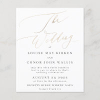 Budget Simple Détails en or jaune au dos Mariage