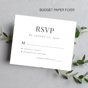 Prospectus 11,4 Cm X 14,2 Cm Budget simple élégant moderne mariage rsvp FLYER