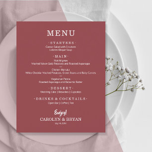 Prospectus 11,4 Cm X 14,2 Cm Budget Simple Elegant Terra Rose Menu Mariage