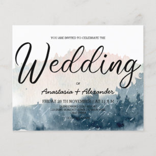 Prospectus 11,4 Cm X 14,2 Cm Budget Simple faire-part de mariage. Flyer