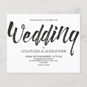 Prospectus 11,4 Cm X 14,2 Cm Budget Simple faire-part de mariage. Flyer