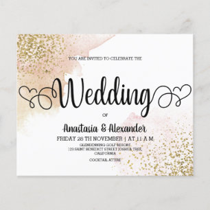 Prospectus 11,4 Cm X 14,2 Cm Budget Simple faire-part de mariage. Flyer
