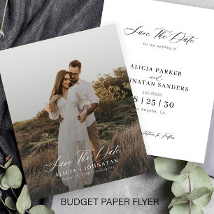 Prospectus 11,4 Cm X 14,2 Cm Budget simple mariage photo moderne enregistrer la