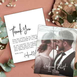 Prospectus 11,4 Cm X 14,2 Cm Budget Simple Minimaliste Mariage photo Merci