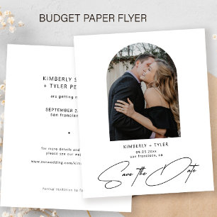 Prospectus 11,4 Cm X 14,2 Cm Budget simple photo mariage élégant enregistrer la