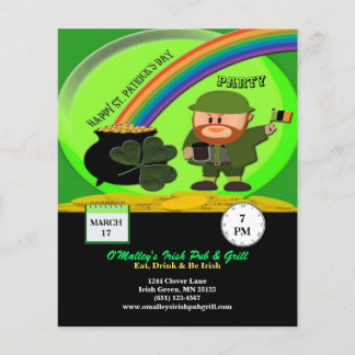 Prospectus 11,4 Cm X 14,2 Cm Budget St Patrick's Day Leprechaun, Pot d'or