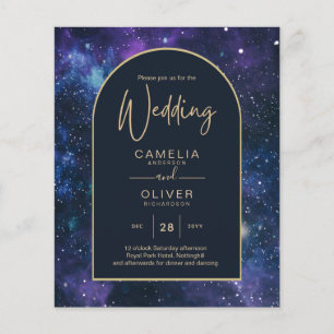 Prospectus 11,4 Cm X 14,2 Cm BUDGET Starry Nuit violet bleu mariage INVITE