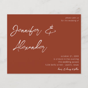 Prospectus 11,4 Cm X 14,2 Cm Budget Terra Cotta Calligraphie Mariage photo V2