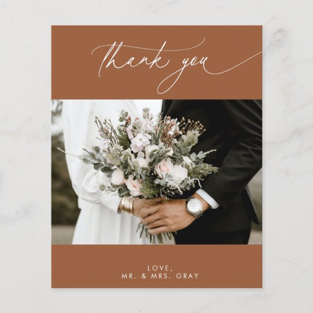 Prospectus 11,4 Cm X 14,2 Cm BUDGET Terracotta AutomneMariage Carte de remercie (Devant)