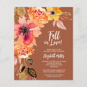 Prospectus 11,4 Cm X 14,2 Cm Budget Terracotta Floral Bridal Shower Invitation