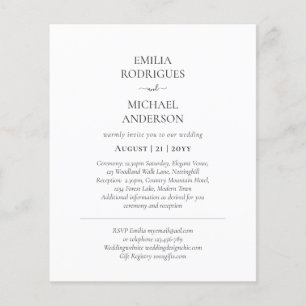 Prospectus 11,4 Cm X 14,2 Cm BUDGET Texte BILINGUE à deux faces Mariage seuleme