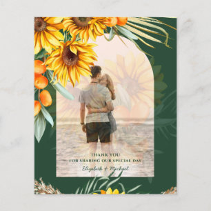 Prospectus 11,4 Cm X 14,2 Cm BUDGET Tournesols Herbe de la Pampa Verte Mariage 