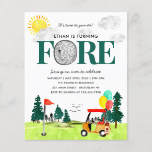 Prospectus 11,4 Cm X 14,2 Cm Budget Turning FORE Golf Par 10e anniversaire