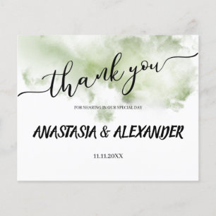 Prospectus 11,4 Cm X 14,2 Cm BUDGET/Vert/Carte de remerciements.